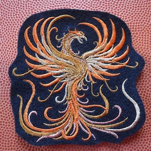 Phoenix Patch, Phoenix Gifts, Fire Phoenix, Iron On Patch, Orange Patch, Gothic Gifts, Mythical Creatures, Sewing Patch, Seamstress Gift
