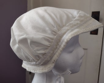 Edwardian Cotton Bed Hat History Of The Nightcap - Victorian And Edwardian Hair Care  main image 2