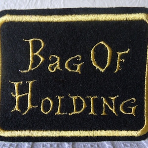 Bag of Holding Embroidered Iron On Patch: Geekery Nerdry Applique