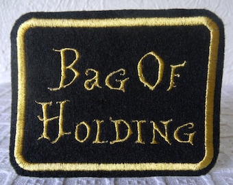 Bag of Holding Embroidered Iron On Patch: Geekery Nerdry Applique