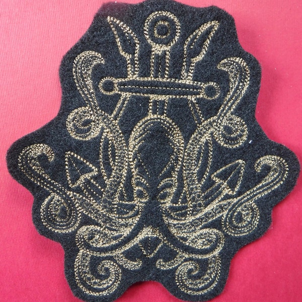 Kraken Patch, Kraken Embroidery, Release the Kraken, Iron On Patch, Octopus Patch, Squid Patch, Gothic Gifts, Steampunk Patch, Sea Monster