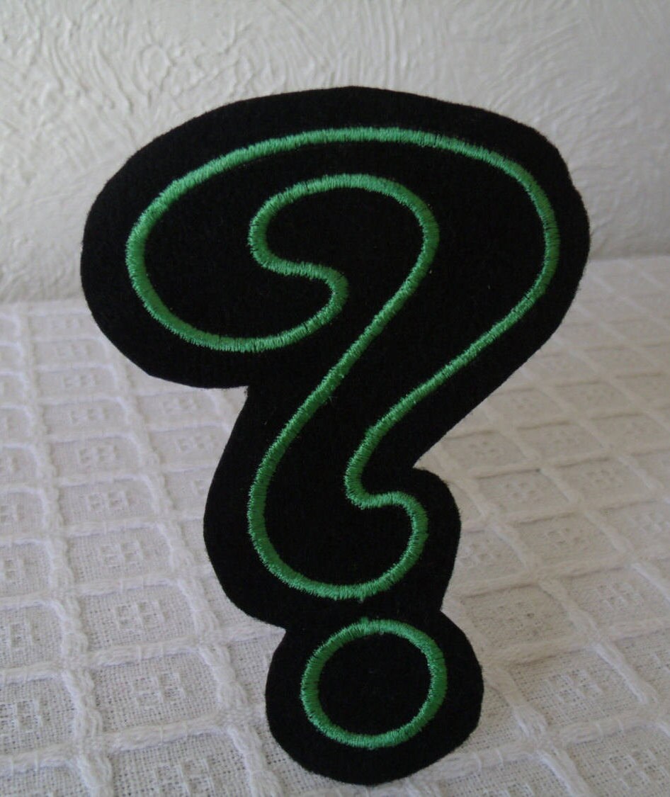 Question Mark, Green Question Mark, Iron on Patch, Embroidered Patch ...