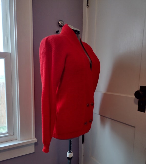 Vintage 1950s Pendleton Wool Cardigan: Red Grandm… - image 1