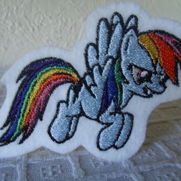 My Little Pony Rainbow Cutie Dash Embroidered Iron On Patch Right Side Large MLP