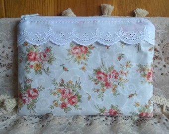 Rosen Tasche, viktorianische Rosen, französische Rosen, Tampontasche, viktorianische Tasche, Tamponbeutel, Tamponhalter, viktorianische Goth, Vintage Beutel, Rosen Stoff