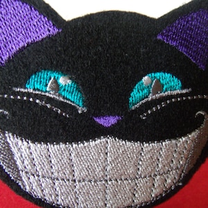 Cheshire Cat, Alice Cheshire Cat, Cheshire Cat Iron On, Cat Patch, Gothic Patch, Black Cat, Alice In Wonderland, Cat Gift, Goth Patches