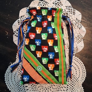 60s Rock, 60s Gift Ideas, Rock Pouch, Drawstring Bag, 60s Music, Rock Music, Tarot Bag, Wiccan Gift, Runes Bag, Divination Deck, Tarot Deck