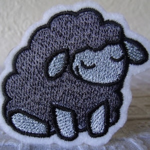 Sheep Patch, Black Sheep, Sheep Applique, Gray Patch, Iron On Patch, Gothic Gifts, Goth Patches, Kawaii Goth, Cute Patches, Misfit Art, Lamb