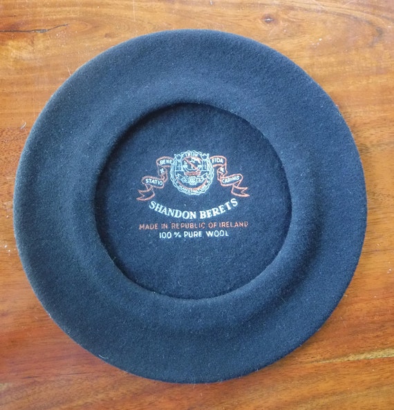 Black Beret, Black Wool Beret, Black Hat, Shandon… - image 2