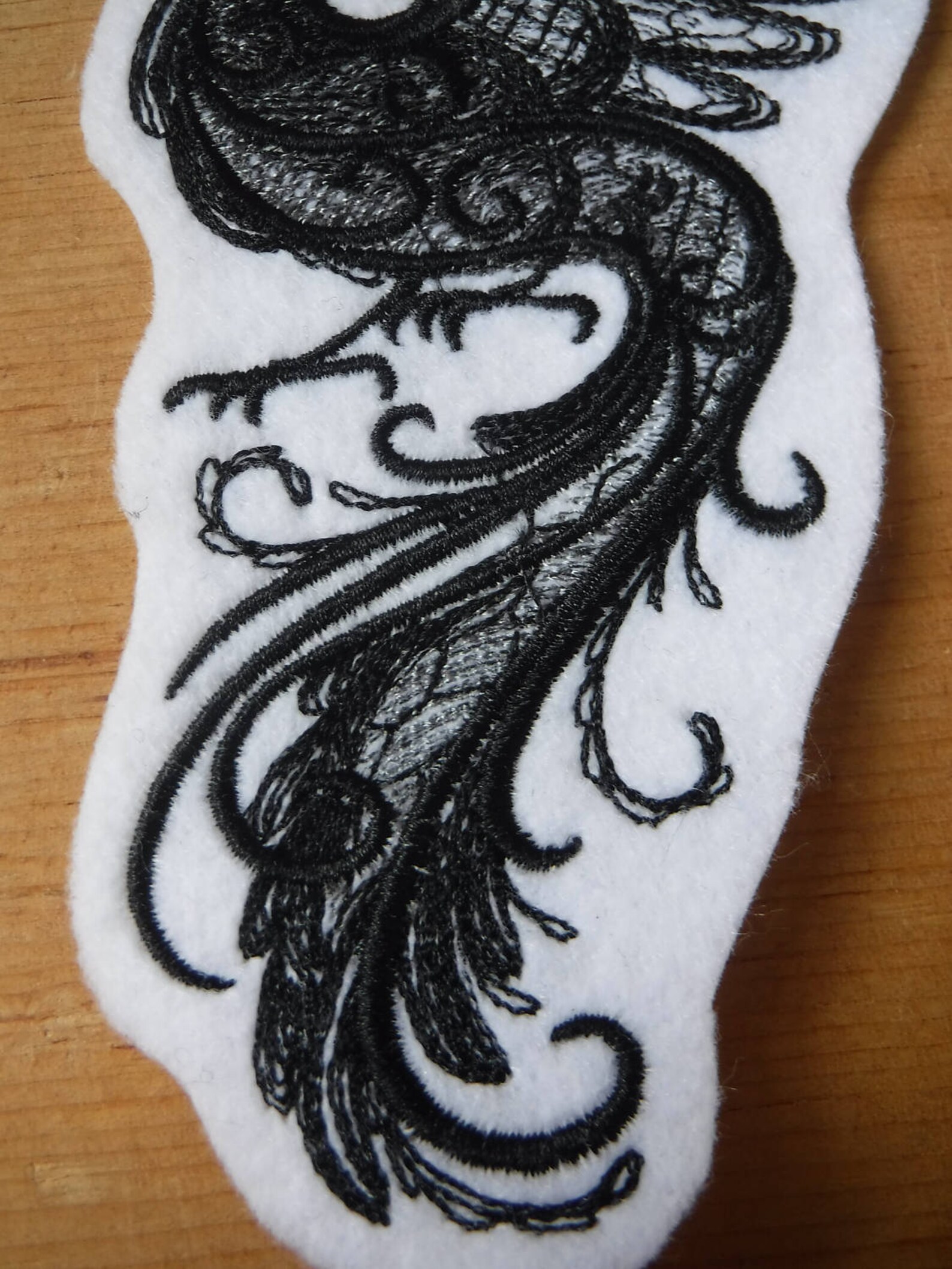 Phoenix Patch Black Phoenix Phoenix Applique Iron on Patch Etsy