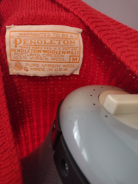 Vintage 1950s Pendleton Wool Cardigan: Red Grandm… - image 3