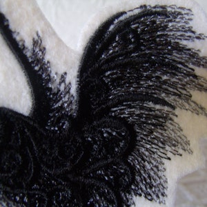 Black Raven Embroidered Iron On Patch: Gothic Applique image 3
