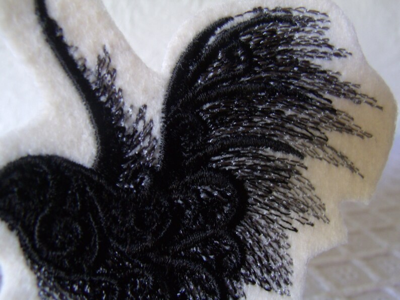 Black Raven Embroidered Iron On Patch: Gothic Applique image 3
