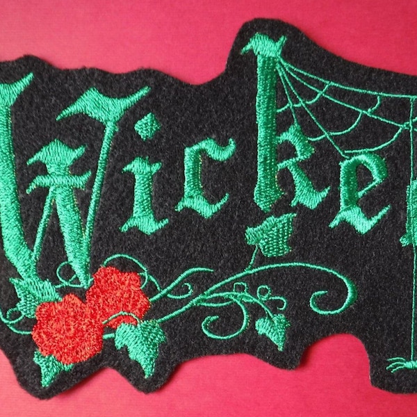 Wicked Patch, Wicked Gift, Wicked Witch, Iron On Patch, Gothic Patch, Gothic Gifts, Embroidered Patch, Seamstress Gift, Witch Of The West