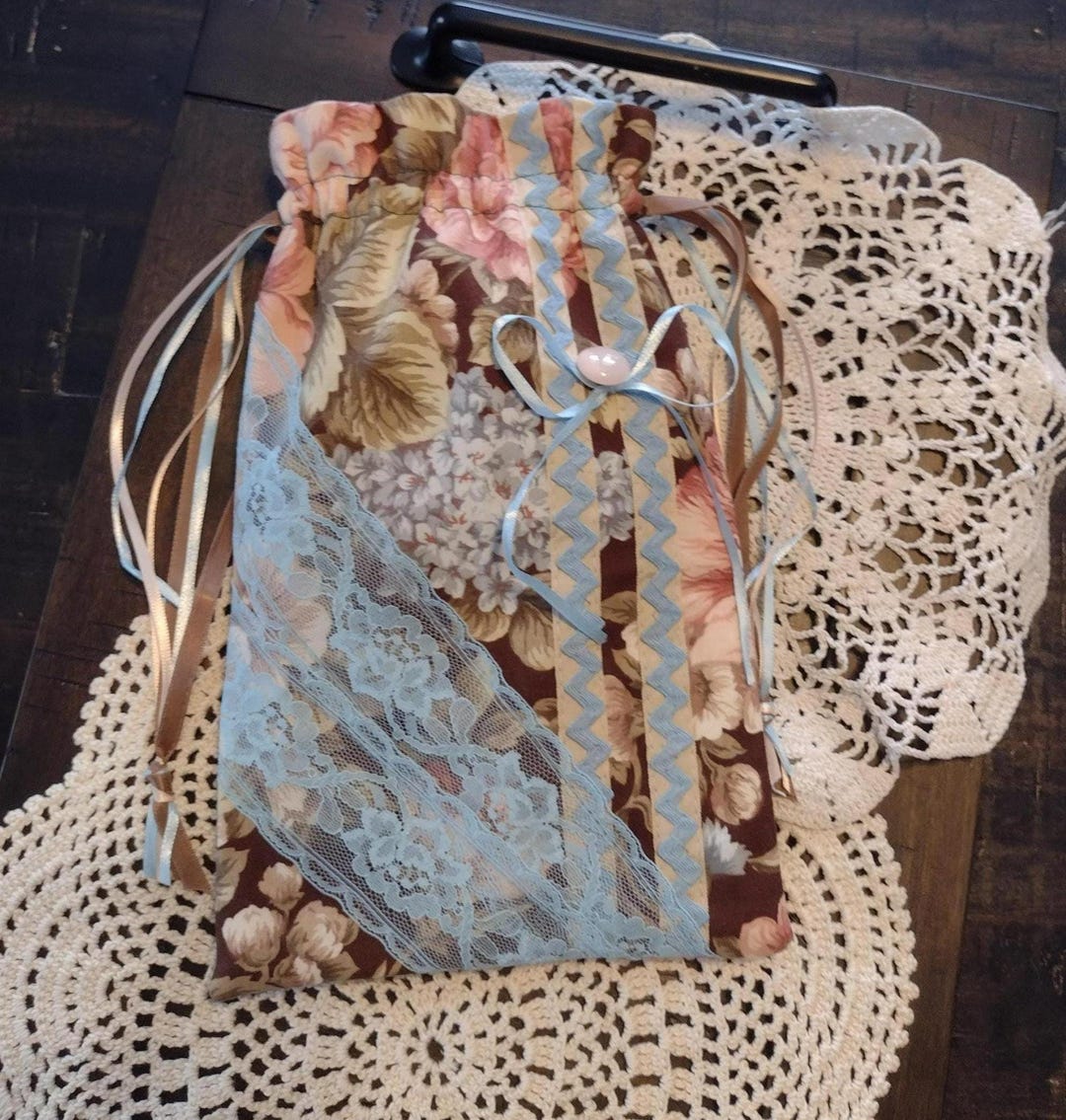 Roses Bag, Roses Fabric, Roses Tarot Deck Bag, Drawstring Bag, Tarot ...