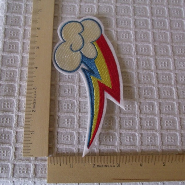 My Little Pony Rainbow Cutie Dash Embroidered Iron On Patch Right Side Large MLP