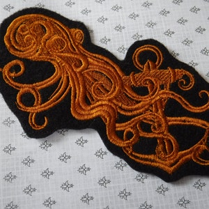 Squid Patch, Squid Gift, Squid Decorations, Iron On Patch, Applique Patch, Gothic Gifts, Octopus Patch, Goth Patches, Copper Octopus, Anchor