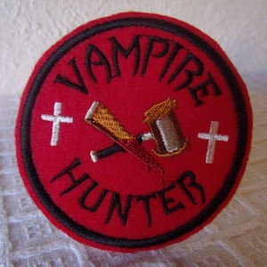 Vampire Patch, Vampire Hunter, Patches, Van Helsing, Iron On Patch, Vampire Killer, Embroidered Applique, Horror Patch, Gothic Gifts, Goth