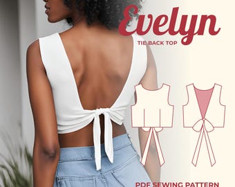 Tie Back Crop Top Sewing Pattern: Beginner Friendly (Digital Download)