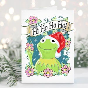 Kermit la rana biglietto di Natale / biglietto di auguri per le feste 5x7 / Muppet Christmas