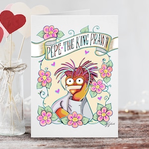 Crevettes géantes / Une carte de 5 x 7 Muppets Fan Art / Amour Saint Valentin / Anniversaire / Anniversaire