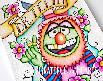 Dr Teeth / The Muppets / The Electric Mayhem / Muppet Fan Art / Fine Art Illustration / Watercolor