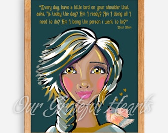 Be Who You Want to Be / Mixed Media / Print / Art for a Girl's Room / inspirational art