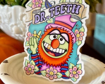 Dr Teeth Muppet Vinyl Decal Sticker / The Electric Mayhem