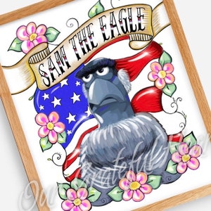 Sam the Eagle / The Muppets / Muppet Fan Art / Fine Art Illustration / Patriotic art