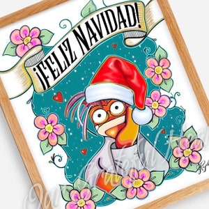 Feliz Navidad / Pepe the King Prawn / The Muppets Christmas / Muppet Fan Art / Fine Art Illustration / Gouache Style Illustration