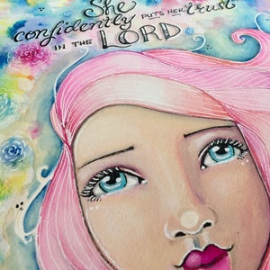 Proverbs 31 Collection / She Confidently Puts Her Trust in the Lord / Print / Inspirational Watercolor Art / image 4