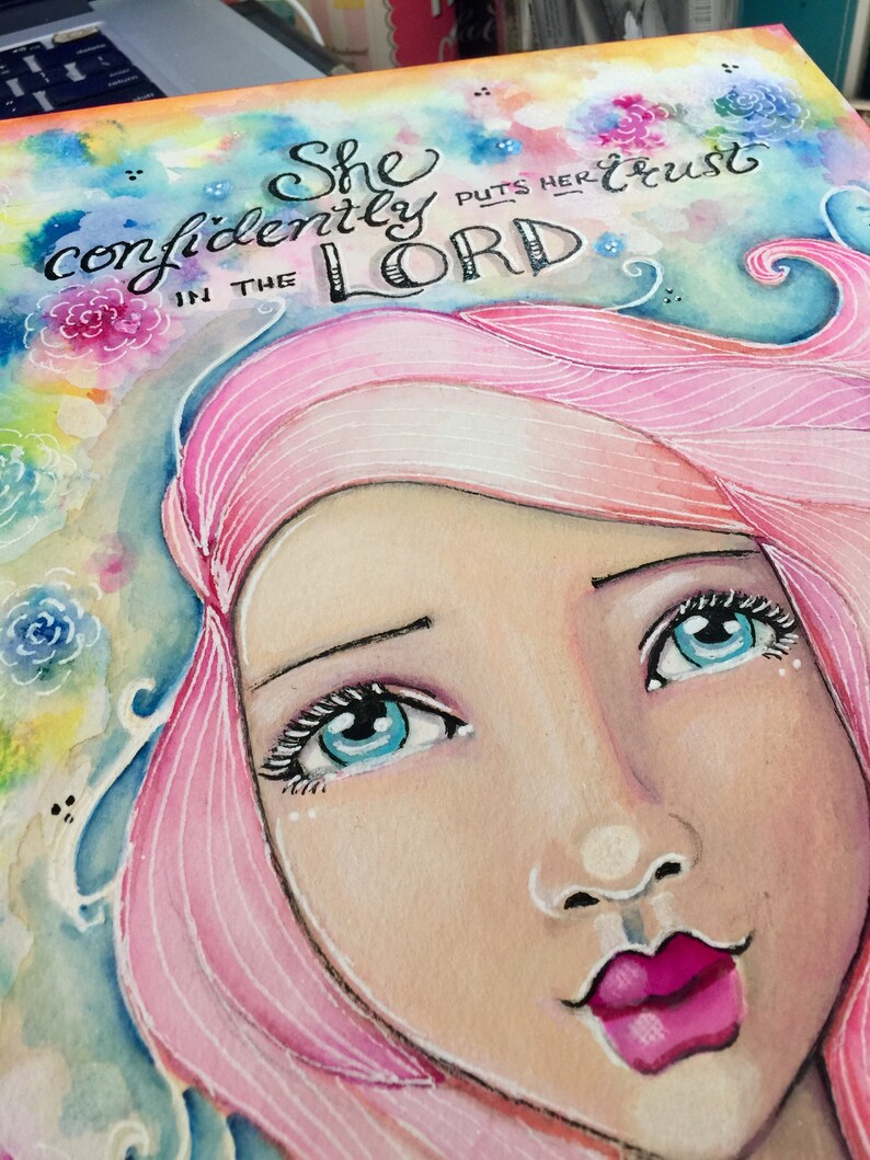 Proverbs 31 Collection / She Confidently Puts Her Trust in the Lord / Print / Inspirational Watercolor Art / image 4