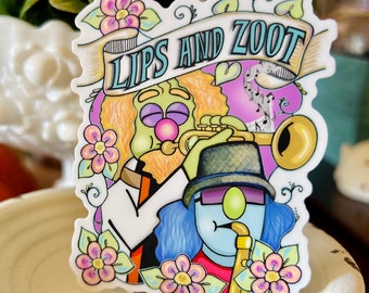 Lips and Zoot Muppet Vinyl Decal Sticker / The Electric Mayhem