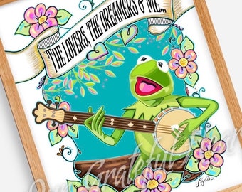 Rainbow Connection 2 / Kermit the Frog / The Muppets / Muppet Fan Art / Fine Art Illustration / contemporary illustration style
