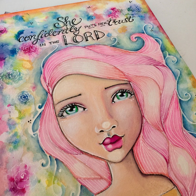 Proverbs 31 Collection / She Confidently Puts Her Trust in the Lord / Print / Inspirational Watercolor Art / image 2