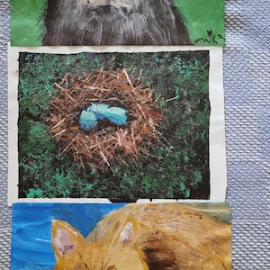 Kindertekeningen op canvas