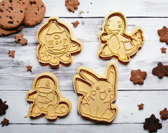 Cortadores de galletas Pokémon – Juego de cortadores de galletas, ideal para la merienda de los niños – Regalo perfecto para los fans