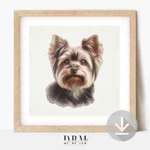 Yorkshire Terrier Cross Stitch Pattern | PDF Guide | Digital Download | Dog Portrait | Pet Cross Stitch Wall Art | Advanced Cross Stitch
