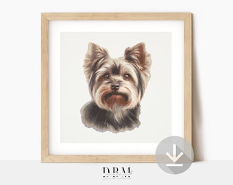 Patrón de punto de cruz de Yorkshire Terrier / Retrato de perro para pared / Descarga instantánea en PDF