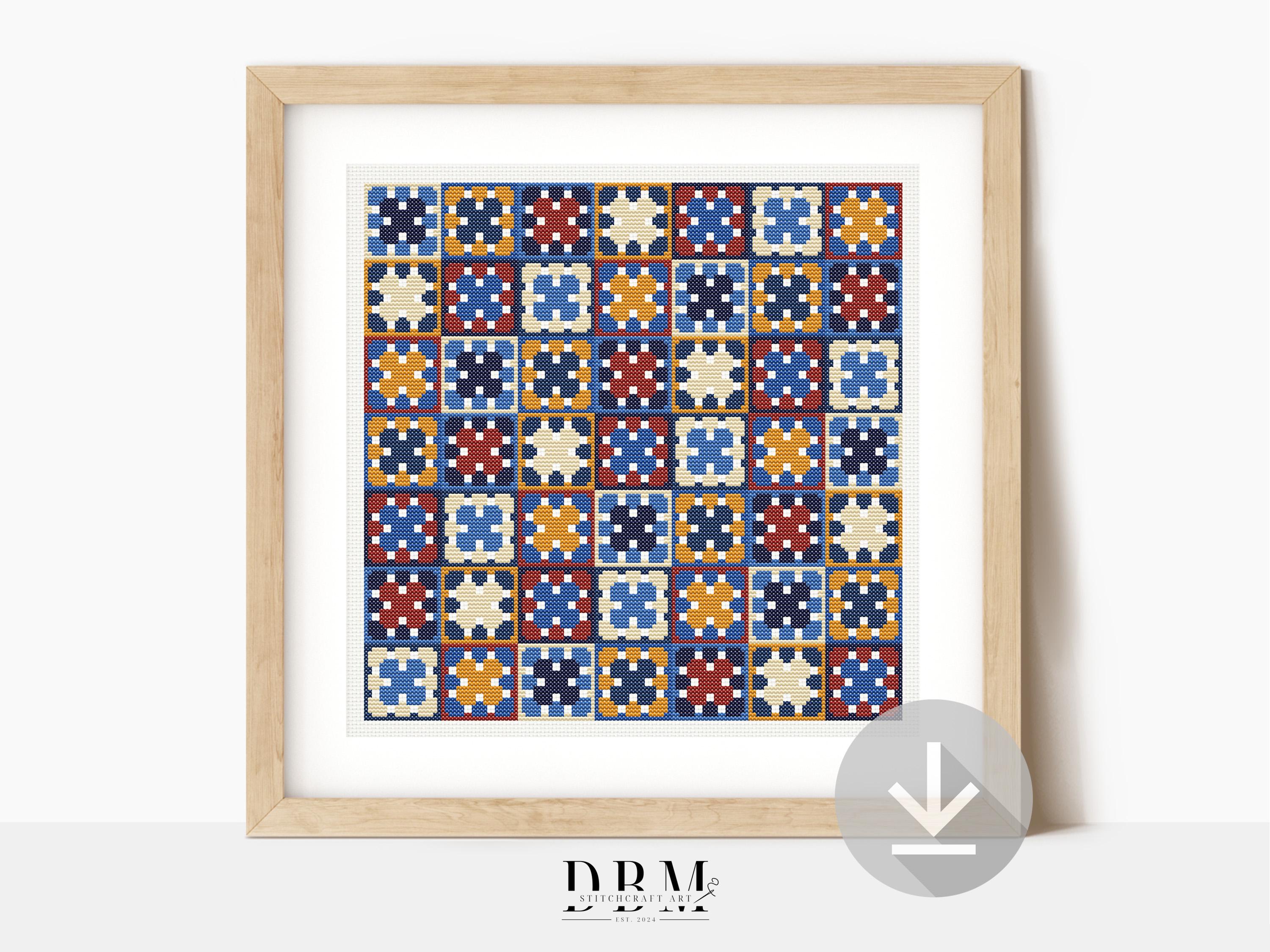 30 Cross Crochet Patterns: Elegant, Meaningful Designs for Bookmarks, Afghans, and Gifts 4 Mini Granny Square Cross Stitch Pattern Mediterranean