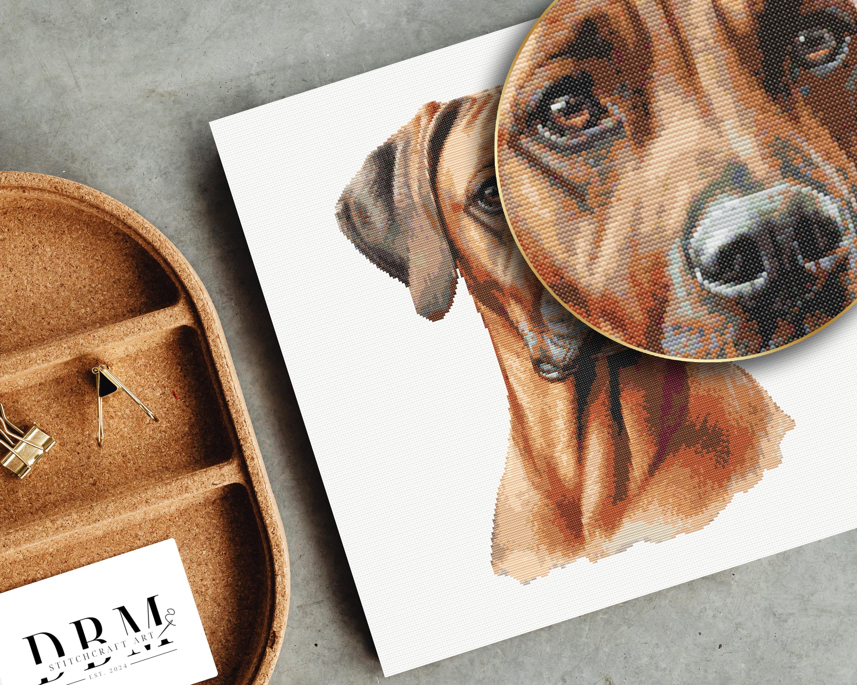Rhodesian Ridgeback Cross Stitch Pattern | Dog Portrait | PDF Guide ...