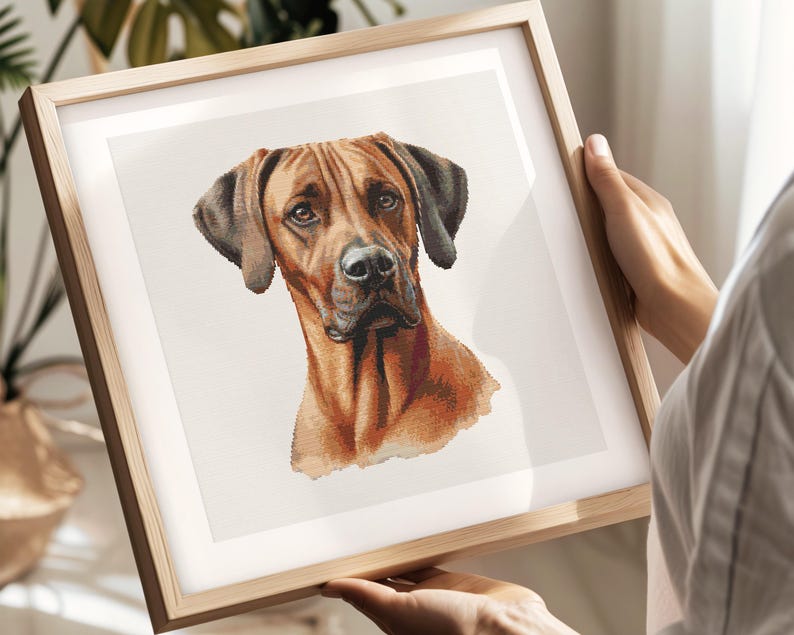 Rhodesian Ridgeback Cross Stitch Pattern | Dog Portrait | PDF Guide ...