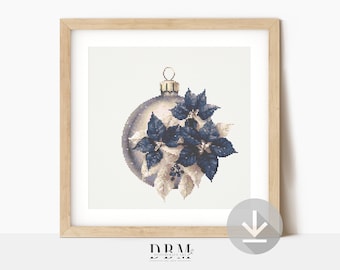 Weihnachtskugel Kreuzstichmuster | Blauer Weihnachtsstern | Ornament  Wandkunst | Sofort PDF Download - Etsy.de