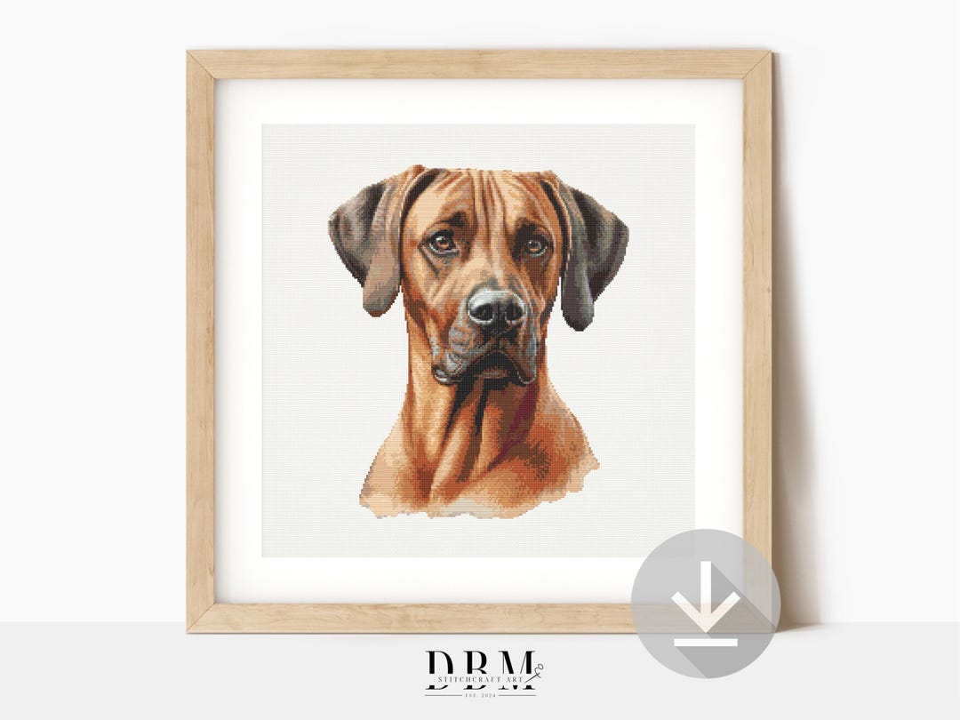 Rhodesian Ridgeback Cross Stitch Pattern | Dog Portrait | PDF Guide ...