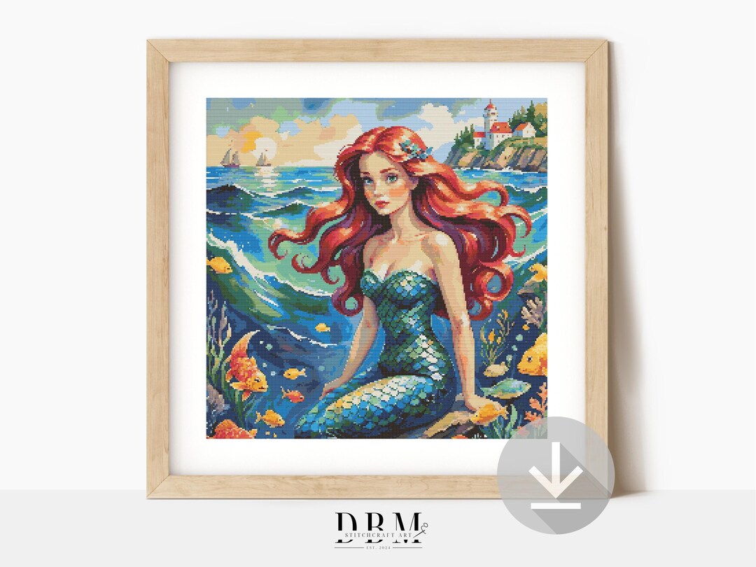 Buy Little Mermaid Cross Stitch Pattern | Under the Sea | PDF Guide ...