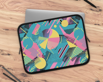 Laptop-Hülle Retro Memphis 13 Zoll, auffälliges geometrisches Neopren-Design, 80er-Jahre-Muster, Schutzhülle, Geschenk für Sie