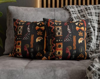Kissenbezug mit afrikanischem Stammesmuster, Kissenbezug im Boho-Stil, Heimdeko aus Polyester