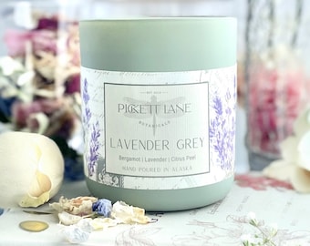 Vela de cera de soja de mecha de madera de lujo, vela de fragancia natural, vela vintage, libre de ftalatos, sostenible, vertida a mano, vela de lavanda