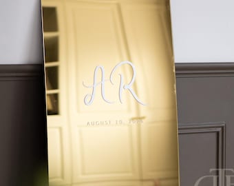 Personalised Mirror Acrylic Wedding Welcome Sign | UV Printed Chrome Trend Board