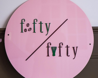 Custom 3D Acrylic Business Logo Sign | Layered Acrylic Disc Signage